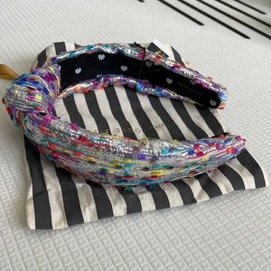 Lele Sadoughi Metallic Confetti Knotted Headband